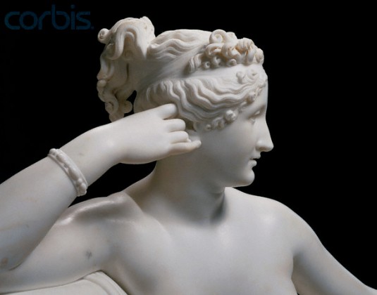 Detail of Paolina Borghese as Venus Victrix by Antonio Canova